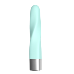 16 Modes Cyan Spiral Waterproof Rechargeable Silicone Bullet Vibrator