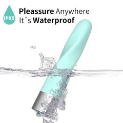 16 Modes Cyan Spiral Waterproof Rechargeable Silicone Bullet Vibrator