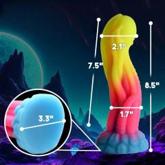 8.47'' Multicolor Glow-in-the-Dark Tentacle Fantasy Silicone Dildo with Suction Base