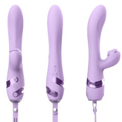 10 Modes Purple Waterproof Rechargeable Silicone Vibrator with Suction & Teaser Tail