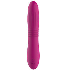 8.67 Inch 8-Mode Waterproof Rechargeable Magenta Inflatable Thrusting Silicone Rabbit Vibrator with Dual Stimulation