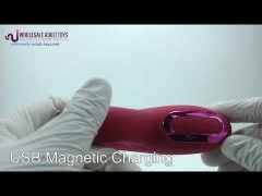 Customizable 8.67 Inch 8-Mode Waterproof Rechargeable Magenta Inflatable Thrusting Silicone Rabbit Vibrator with Dual Stimulation
