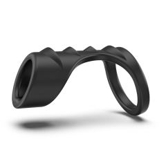 Black Textured Silicone Cock Ring with Retail Box Packaging