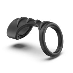 Black Textured Silicone Cock Ring with Retail Box Packaging