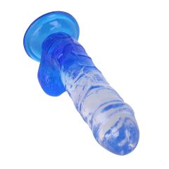 8.27'' Clear-to-Blue Crystal Realistic Dildo with Suction Cup