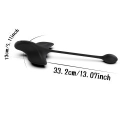 Customizable 10 Modes Black App-Controlled Waterproof Rechargeable Long-Tail Vibrator
