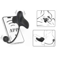 10 Modes Black App-Controlled Waterproof Rechargeable Long-Tail Vibrator