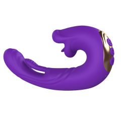 7.68'' Purple Vibrating Tongue-Licking Tapping App-Controlled Vibrator – 10 Modes, Magnetic USB Rechargeable, Waterproof