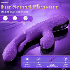 9.26'' Purple Vibrating Tapping App-Controlled Vibrator – 10 Modes, Magnetic USB Rechargeable, Waterproof
