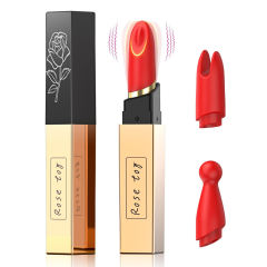 4.33" Black & Red Rechargeable Waterproof Silicone 10-Mode Vibrating Egg with Interchangeable Heads