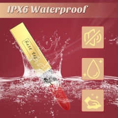 4.33" Black & Red Rechargeable Waterproof Silicone 10-Mode Vibrating Egg with Interchangeable Heads