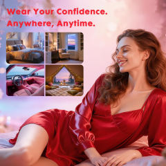 Red App-Controlled Wearable Vibrator – Tongue-Licking Design, 9 Speeds, Magnetic USB Charging, Waterproof