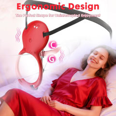 Red App-Controlled Wearable Vibrator – Tongue-Licking Design, 9 Speeds, Magnetic USB Charging, Waterproof