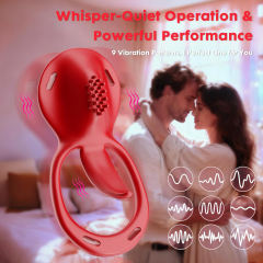 Red App-Controlled Wearable Vibrator – Tongue-Licking Design, 9 Speeds, Magnetic USB Charging, Waterproof