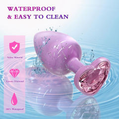 2.76" Pink Gem Base Metal Butt Plug