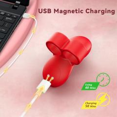 10-Speed Red Rechargeable Waterproof Silicone Finger Vibrator
