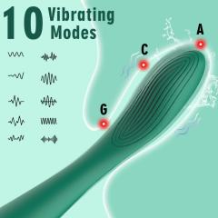 10-Speed Green Rechargeable Silicone Clitoral G-Sport Vibrator