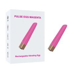 Customizable 16 Modes Magenta Waterproof Rechargeable Slim Silicone Bullet Vibrator