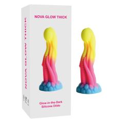 Customizable 8.47'' Multicolor Glow-in-the-Dark Tentacle Fantasy Silicone Dildo with Suction Base