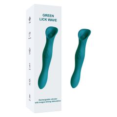 Customizable Green 9-Mode Vibrating & Tongue-Licking Medical-Grade Silicone Vibrator