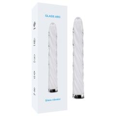 Customizable 7.09 inch 10-Mode White Rechargeable Waterproof Glass Vibrator