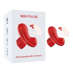 Customizable Red Rechargeable Silicone Finger Vibrator – 10-Speed, Waterproof