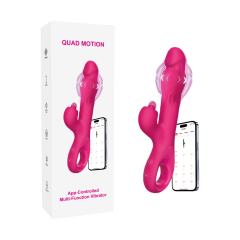 9.93'' Magenta Waterproof Rechargeable 5-in-1 App-Controlled Vibrator – Expanding, Thrusting, Tapping, 9 Modes
