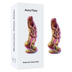 Customizable 6.30'' Multicolor Iridescent Textured Glass Dildo