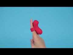 Customizable Red Rechargeable Silicone Finger Vibrator – 10-Speed, Waterproof