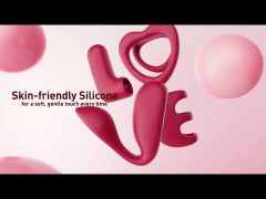 Red Rechargeable Silicone Vibrator Set with LOVE-Shaped Design – 4-Piece Combo, Remote Control, Waterproof
