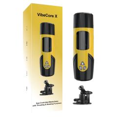 Customizable 7-Speed Black & Yellow App-Controlled Rechargeable Masturbator with Thrusting & Rotating Functions