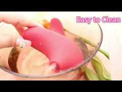 Customizable 10-Mode Red Rechargeable Waterproof Silicone Clitoral Sucking Stimulator with Finger-Grip Design