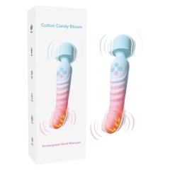 Customizable 8.87 Inch 10-Speed Blue & Pink Waterproof Rechargeable Wand Massager with Heating Function