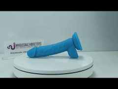 7.09'' Blue Silicone Dildo with Balls and Suction Cup
