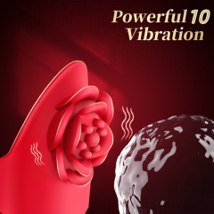 10 Vibration Modes Rechargeable Wearable Red Rose Vibrator with Remote Control