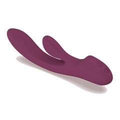 7.88 Inch 12-Mode Waterproof Rechargeable Silicone Purple Dual-Stimulation Rabbit Vibrator