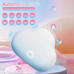 10 Vibrating Modes Blue & White Rechargeable Waterproof Air-Squeeze Vibrating Silicone Massager
