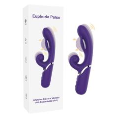 9-Mode Waterproof Rechargeable Purple Inflatable Silicone Vibrator with Expandable Shaft