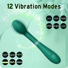 12-Speed Green Rechargeable Silicone G-Spot Vibrator