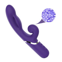 9-Mode Waterproof Rechargeable Purple Inflatable Silicone Vibrator with Expandable Shaft