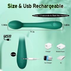 12-Speed Green Rechargeable Silicone G-Spot Vibrator