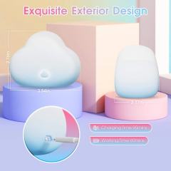 10 Vibrating Modes Blue & White Rechargeable Waterproof Air-Squeeze Vibrating Silicone Massager