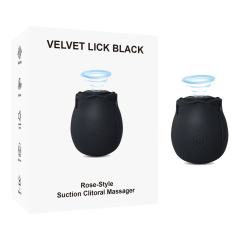 Customizable 10-Function Black Color Silicone Clitoral Sucking Rose Vibrator