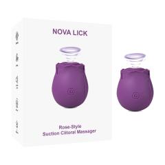 10-Function Purple Color Silicone Clitoral Sucking Rose Vibrator