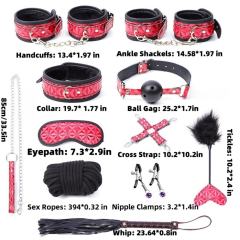 11-Piece Black & Red High Quality DBSM Bondage Kit