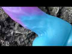 8.08" Purple & Blue Gradient Silicone Realistic Dildo – Suction Base Fantasy Style Dildo