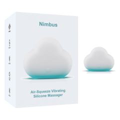 Customizable 10 Vibrating Modes Blue & White Rechargeable Waterproof Air-Squeeze Vibrating Silicone Massager