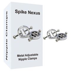 Silver Metal Adjustable Nipple Clamps – Screw Tightening BDSM Nipple Clamp Set (2 Pieces)