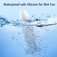 5.71" Black & White Rechargeable Remote Control Silicone Thrusting Anal Plug – 7 Vibrating + 7 Thrusting Modes with Suction Base