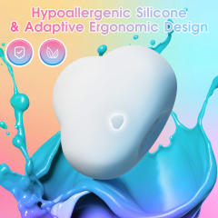 Customizable 10 Vibrating Modes Blue & White Rechargeable Waterproof Air-Squeeze Vibrating Silicone Massager
